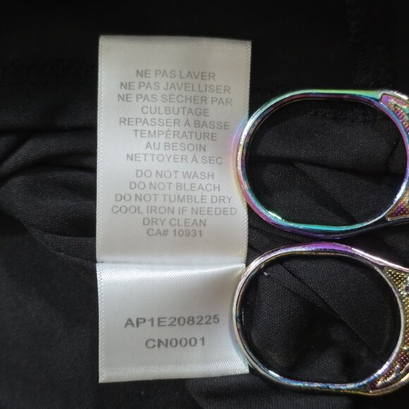 Adrianna Papell Velvet Dress Womens 14 Black Beaded Embellished Collar Stretch - Picture 12 of 16